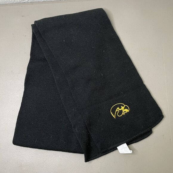 Iowa‎ Hawkeyes Black Gold Embroidered Logo 60" LogoFit Winter Scarf Adult Teen - Picture 1 of 5